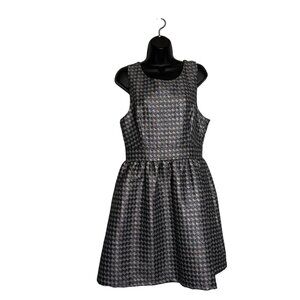 Isani For Target Black & Silver Feminine Retro Style Houndstooth Sleeveless